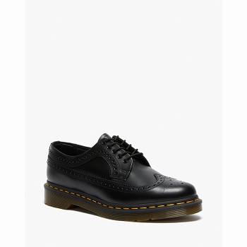 Dr Martens 3989 Yellow Stitch Smooth Kožené - Cierne Brogue Topanky Panske, D072SK